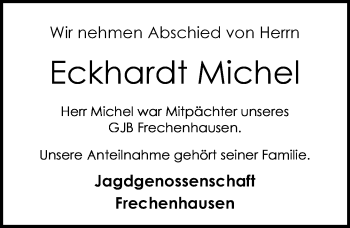 Traueranzeige von Eckhardt Michel von 205 HA - Hinterländer Anzeiger (130)
