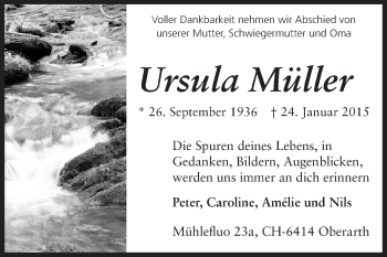 Traueranzeige von Ursula Müller von Echo-Zeitungen (Gesamtausgabe)