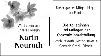 Traueranzeige von Karin Neuroth von Echo-Zeitungen (Gesamtausgabe)