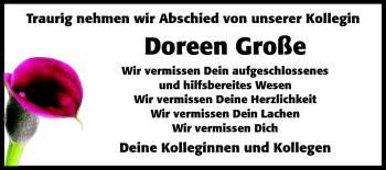 Traueranzeige von Doreen Große von Starkenburger Echo