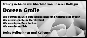 Traueranzeige von Doreen Große von Starkenburger Echo