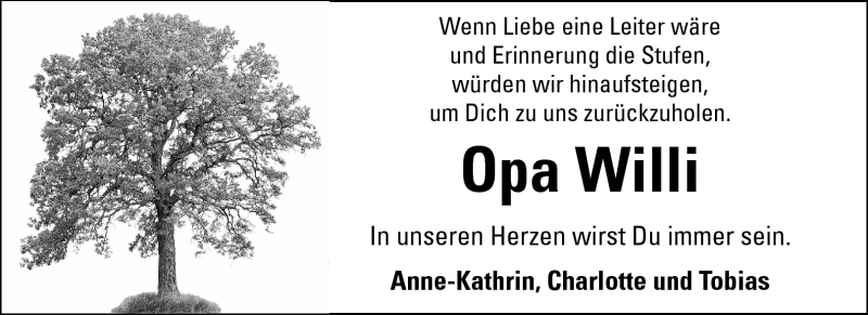  Traueranzeige für Willi - vom 27.04.2011 aus Rüsselsheimer Echo, Groß-Gerauer-Echo, Ried Echo