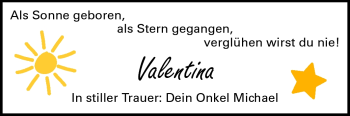 Traueranzeige von Valentina Kessler von Echo-Zeitungen (Gesamtausgabe)