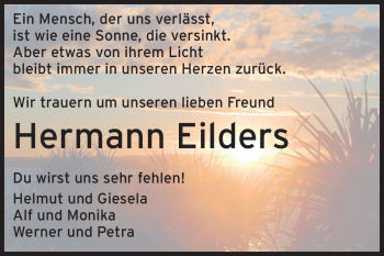 Traueranzeige von Hermann Eilders von Odenwälder Echo