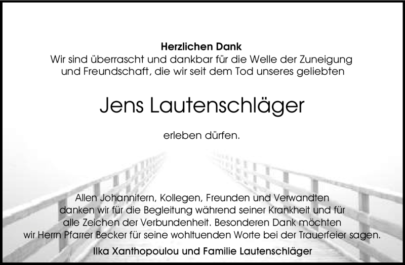  Traueranzeige für Jens Lautenschläger vom 07.04.2012 aus Echo-Zeitungen (Gesamtausgabe)