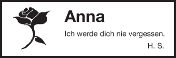 Traueranzeige von Anna Walter von Darmstädter Echo, Odenwälder Echo, Rüsselsheimer Echo, Groß-Gerauer-Echo, Ried Echo