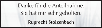 Traueranzeige von Erni Stolzenbach von Echo-Zeitungen (Gesamtausgabe)