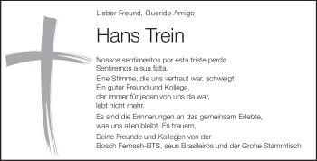 Traueranzeige von Hans Trein von Darmstädter Echo, Odenwälder Echo, Rüsselsheimer Echo, Groß-Gerauer-Echo, Ried Echo