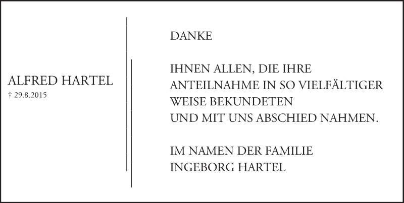  Traueranzeige für Alfred Hartel vom 19.09.2015 aus trauer.echo-online.de