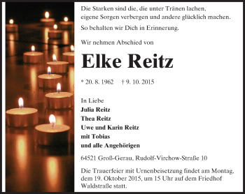 Traueranzeige von Elke Reitz von trauer.echo-online.de