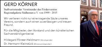 Traueranzeige von Gerd Körner von trauer.echo-online.de