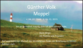 Traueranzeige von Günther Volk von trauer.echo-online.de