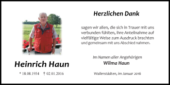 Traueranzeige von Heinrich Haun von trauer.echo-online.de