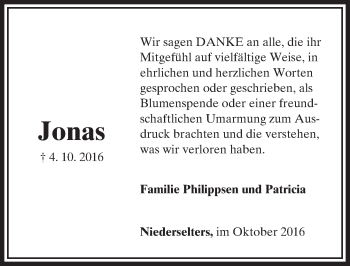 Traueranzeige von Jonas  von  Camberger Anzeiger