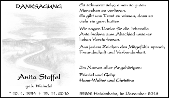 Traueranzeige von Anita Stoffel von Trauerportal Rhein Main Presse