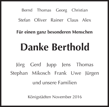 Traueranzeige von Berthold  von Trauerportal Rhein Main Presse