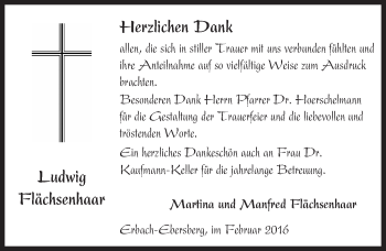 Traueranzeige von Ludwig Flächsenhaar von trauer.echo-online.de