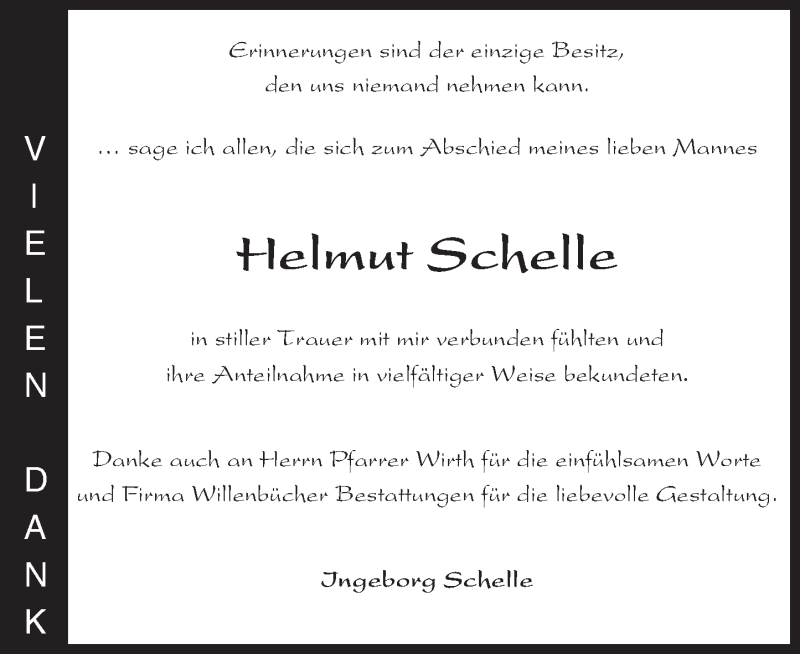  Traueranzeige für Helmut Schelle vom 09.04.2016 aus trauer.echo-online.de