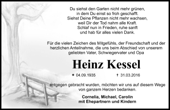 Traueranzeige von Heinz Kessel von  Allgemeine Zeitung Mainz