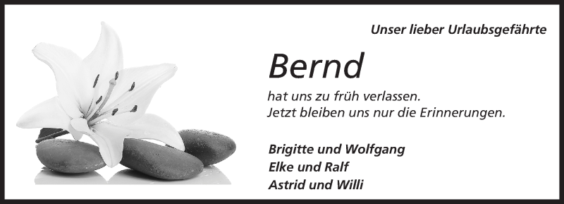  Traueranzeige für Bernd Landau vom 25.08.2015 aus Darmstädter Echo