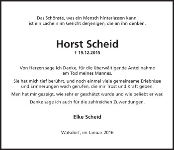 Traueranzeige von Horst Scheid von  Camberger Anzeiger