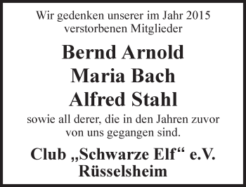 Traueranzeige von In Gedenken  von  Mainspitze