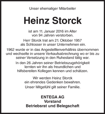 Traueranzeige von Heinz Storck von trauer.echo-online.de