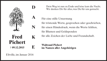 Traueranzeige von Fred Pichert von  Wiesbaden komplett