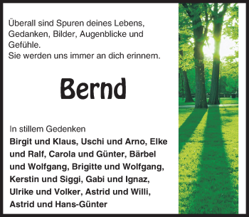 Traueranzeige von Bernd Landau von Darmstädter Echo