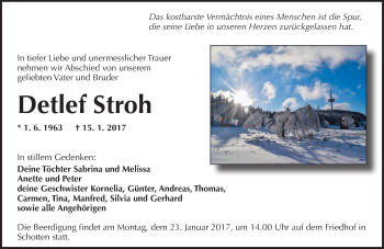 Traueranzeige von Detlef Stroh von  Kreisanzeiger