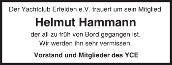 Traueranzeige von Helmut Hammann von Trauerportal Echo Online