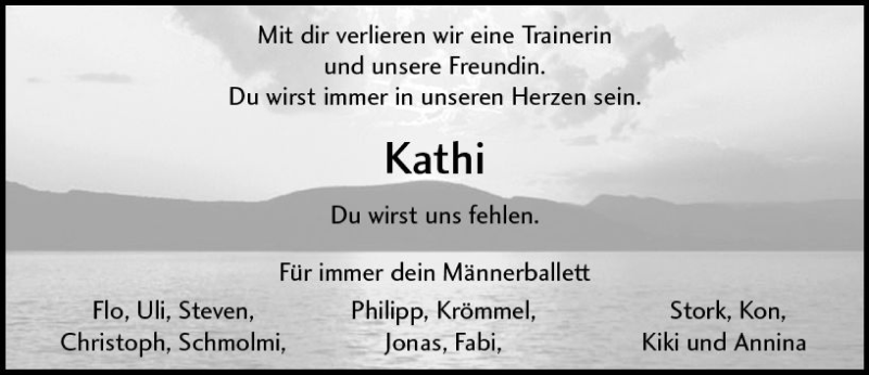  Traueranzeige für Kathleen Bohny vom 16.10.2017 aus VRM Trauer