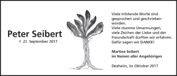 Traueranzeige von Peter Seibert von Trauerportal Rhein Main Presse