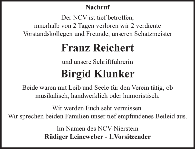  Traueranzeige für Nachruf  vom 27.03.2017 aus Trauerportal Rhein Main Presse