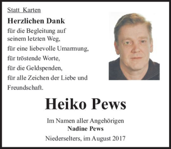Traueranzeige von Heiko Pews von  Camberger Anzeiger