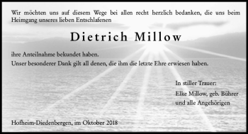 Traueranzeige von Dietrich Millow von vrm-trauer