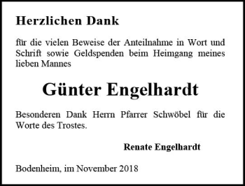 Traueranzeige von Günter Engelhardt von vrm-trauer