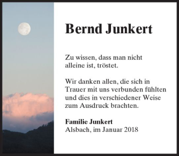 Traueranzeige von Bernd Junkert von Trauerportal Rhein Main Presse
