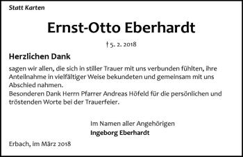 Traueranzeige von Ernst-Otto Eberhardt von Trauerportal Rhein Main Presse