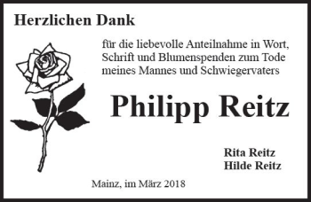Traueranzeige von Philipp Reitz von Trauerportal Rhein Main Presse