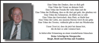 Traueranzeige von Willi Reichert von  Kreisanzeiger