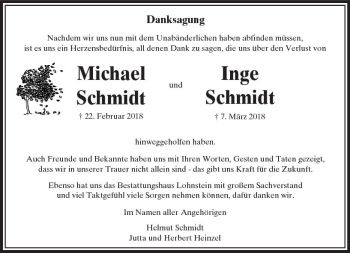 Traueranzeige von Michael Schmidt von  Usinger Anzeiger