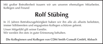 Traueranzeige von Rolf Stübing von vrm-trauer