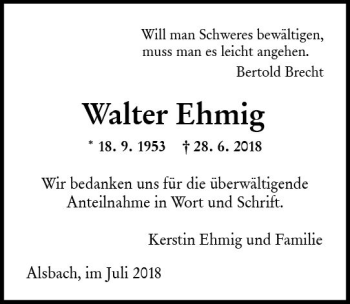 Traueranzeige von Walter Ehmig von vrm-trauer