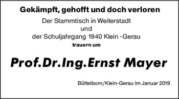 Traueranzeige von Ernst Mayer von vrm-trauer