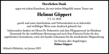 Traueranzeige von Helmut Göppert von vrm-trauer