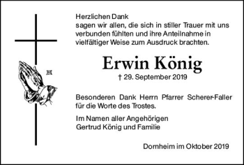 Traueranzeige von Erwin König von vrm-trauer
