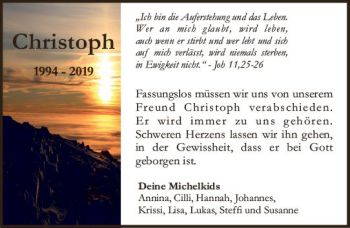 Traueranzeige von Christoph  von vrm-trauer