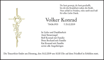 Traueranzeige von Volker Konrad von vrm-trauer