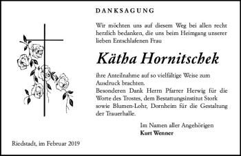 Traueranzeige von Kätha Hornitschek von vrm-trauer